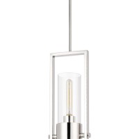 Pendant With Cylindrical Rotatable Glass Shade, Chrome