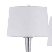 Revamp your interior with the introduction of this stylish Table Lamp available in a set of 2 Incorporated with crystal accent on chrome accented metal base it is wrapped with a white tone hardback fabric shade