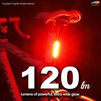 Cygolite Hotrod 120 Lumen Bike Tail Light 7 Night Daytime Modes Wide Beam Cob Leds Ip64 Water Resistant Usb Rechargea