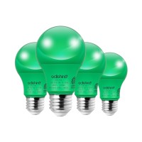 Edishine 4 Pack Green Light Bulb A19 Led Light Bulb 60W Equivalent E26 Medium Base 9W Green Lights For Halloween Christmas