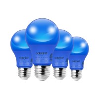 Edishine Blue Light Bulb, A19 Led Light Bulb, Blue Led Bulb E26 Base, 9W(60W Equivalent), Outdoor Blue Lights For Christmas Decoration, Porch, Garden, Non-Dimmable, Ul Listed, 4 Pack