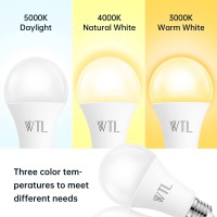 3 Way Light Bulbs 50 100 150W, 3-Way Led Light Bulbs 4000K Cool White 6W/14W/20W A21 E26 Base Led Bulb For Desk, Floor, Table Lamps, Dimmable, No Flicker, 4 Pack