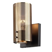 Hamilyeah Gold Wall Sconce Lighting Indoor, Vintage And Industrial Sconces Wall Lighting With Mesh Shade, Hardwired Sconces Wall Decor For Home Theater, Hotel, Bathroom, Bedroom, Hallway