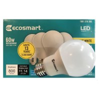 Led Technology Ecosmart 60-Watt Equivalent A19 Dimmable Energy Star Led Light Bulb Bright White (4-Pack)