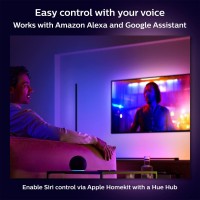 Philips Hue Signe Smart Table Lamp, Black - White And Color Ambiance Led Color-Changing Light - 1 Pack - Control With Hue App - Works With Alexa, Google Assistant, And Apple Homekit