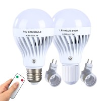 7W Rechargeable Light Bulb With Remote 2-Pack,Emergency Light Bulbs For Power Outage,Battery Backup Light Bulb Stay Lights Up When Power Failure,Wireless Light Bulbs For Home,Outdoor Activities