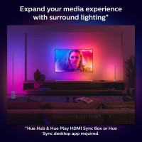 Philips Hue Play Gradient Light Tube, Large, White, Surround Lighting (Sync With Tv, Music And Gaming), Hue Hub & Hue Sync Box Required