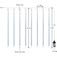 Yiqu 2Pack Extendable Christmas Lights Outdoor 16 Tubes 384 Led Meteor Shower Rain Lights Led Falling Icicle Lights Perfect For