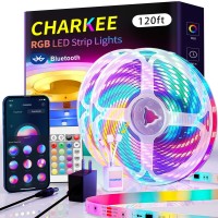 Charkee 120Ft Led Strip Lights, Bluetooth Rgb Led Lights With App Control, 22 Scenes And Music Sync Led Lights Strip For Bedroom, Living Room, Party, Etl Listed Adapter (2 Rolls Of 60Ft)