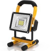 Work Light, 1600Lm 3 Brightness Modes Led Work Lights, Ipx5 Waterproof Flood Lights, 6000K Daylight Portable Work Lights With Stand Perfect For Workshop, Construction Site, Job Site