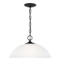 Generation Lighting 1-Light Geary Transitional Pendant Light Fixture Midnight Black 6516501-112, Modern Ceiling Light Fixture For Home D