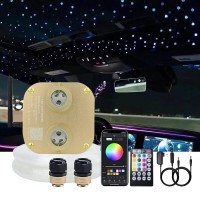 Akepo Car Home 20W Dual Head Fiber Optic Lights, Rgbw Twinkle+App+ Music Mode Star Ceiling Light Kit, 710Pcs 4M/13.1Ft Mixed Optical Fiber Strands With Remote For Car Headliner/Home Fiber Optic Star