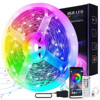 65.6Ft Led Lights For Bedroom,Ultra Long Smart Music Sync Led Strip Lights Bluetooth App Control With 44 Keys Remote ,Rgb Color Changing Led Lights For Room Kitchen Christmas Party Home Decoration