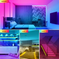 65.6Ft Led Lights For Bedroom,Ultra Long Smart Music Sync Led Strip Lights Bluetooth App Control With 44 Keys Remote ,Rgb Color Changing Led Lights For Room Kitchen Christmas Party Home Decoration