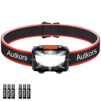 Autkors Led Head Torch, Cob Headlamp Super Bright Headlight With 3 Light Modes, Lightweight And Comfort To Wear For Running, Camping, Fishing Etc