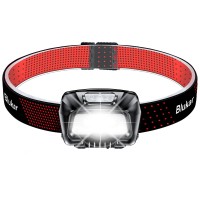 Led Headlamp Rechargeable, Blukar Super Bright Head Lamp Flashlight With Red Warning Lights And 6 Modes, Motion Sensor Control, Ipx5 Waterproof, Lightweight Head Light For Running, Hiking Etc