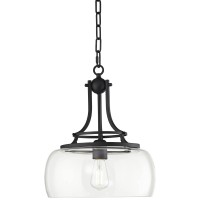 Franklin Iron Works Pendant Light Fixture Charleston Black Metal Clear Glass Farmhouse Pendant Light For Kitchen Islands Li