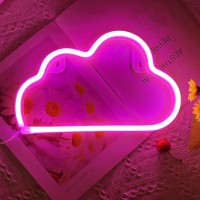 Cloud Neon Signs, Led Cloud Neon Light For Wall Decor, Battery Or Usb Powered Cloud Sign Shaped Decoration Wall Lights For Bedroom Aesthetic Teen Girl Kid Room Christmas Birthday Wedding Party Pink