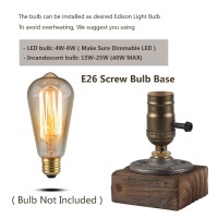 Ouxean Vintage Table Lamp Industrial Dimmable Nightlight Steampunk Desk Lamp With E26 Lamp Holder For Bedroom Living Room Home