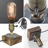 Ouxean Vintage Table Lamp Industrial Dimmable Nightlight Steampunk Desk Lamp With E26 Lamp Holder For Bedroom Living Room Home