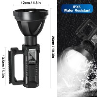 Chanarily Rechargeable Spotlight Flashlight 100000 Lumens With Tripod Ipx5 Waterproof Handheld Spotlight 4 Modes Search Light For Camping, Fishing, Hunting, Hiking, Emergency&Other Outdoor Activities