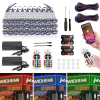 Wichemi Storefront Led Lights Bluetooth App Control Led Modules For Signs 80Ft 160Pcs 3 Led 5050 Smd Rgb Led Strip Lights Business Window Lights Super Bright Waterproof For Store Advertising Decor