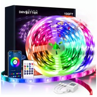 Daybetter Led Lights 100Ft, 2 Rolls Of 50Ft Led Lights For Bedroom, Long Smart Led Strip Lights With Remote App Control, Music Sync 5050 Rgb Color Changing Led Light Strips For Room Decoration