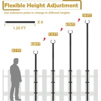 Derkniel 10 Ft Outdoor String Light Pole Stand For Deck Fence Or Patio Railing Adjustable Globe Patio Light Post For Hanging Ou