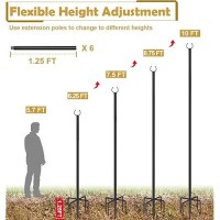 Derkniel 10 Ft Outdoor String Light Pole Stand For Garden Lawn Adjustable Globe Patio Light Post For Hanging Outside Decorate L