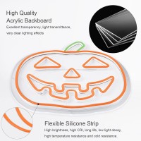 Arturesthome Neon Sign Halloween Pumpkin Wall Light Wall Decor Battery Or Usb Powered Light Up Acrylic Led Sign With Hooks For