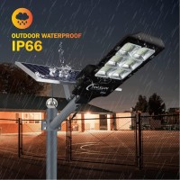 600W Solar Flood Street Lights Outdoor,Solar Security Lights 30000 Lumens Dusk To Dawn Solar Powered Led Lighting Ip66 Waterproof Pole Light With Motion Sensor For Parking Lot,Stadium,Garden,Yard