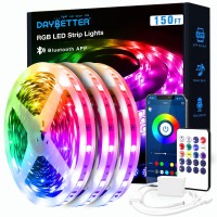 Daybetter 150Ft Led Lights For Bedroom, Smart Led Strip Lights With App Control And Ir Remote, Music Sync 5050 Rgb Led Light Strip For Home Decoration