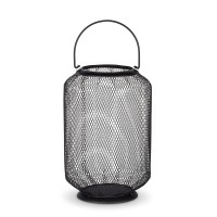 This 118inch high black fine mesh metal lantern will add a simplistic yet warming touch to your home patio or porch At the top is a sturdy metal wire handle if you prefer to hang or can be placed on any flat surface It can accommodate up to 6inch diameter