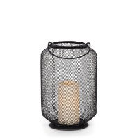 This 118inch high black fine mesh metal lantern will add a simplistic yet warming touch to your home patio or porch At the top is a sturdy metal wire handle if you prefer to hang or can be placed on any flat surface It can accommodate up to 6inch diameter