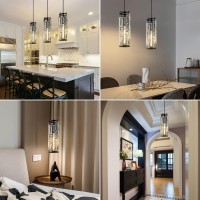 Lmqnine Black Pendant Lights Kitchen Island Modern Pendant Light Crystal Pendant Light Fixture Mini Pendant Light Pendant Ligh