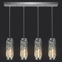 Lmqnine 4 Light Chrome Pendant Lighting Modern Pendant Light Mini Crystal Chandeliers Adjustable Pendant Light Fixture For Kitc