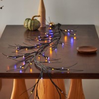 Miya Life Halloween Branches Garland String Lights 6Ft 48 Leds Battery Operated Lighted Twig Vine For Thanksgiving Party Mantle Autumn Fireplace Decoration Christmas Indoor Outdoor Use