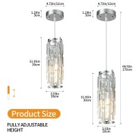 Lmqnine Chrome Pendant Lights Kitchen Island Modern Pendant Light Crystal Pendant Light Fixture Mini Pendant Light Pendant Lig