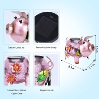 Mumtop Solar Lantern - Solar Lights Outdoor Waterproof, Pig Solar Yard Decorations, Decorative Lantern Tabletop Ornaments For Garden Decor