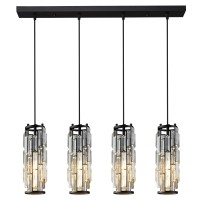 Lmqnine 4 Light Black Pendant Lighting Modern Pendant Light Mini Crystal Chandeliersadjustable Pendant Light Fixture For Kitch