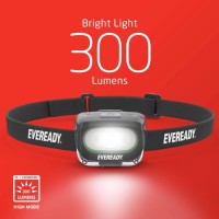 Eveready Led Light Rechargeable Headlight, 300 Lumen, Ipx4 Water Resistant, Shatterproof Lens, Great Outdoor Led Headlight, Micro-Usb Charging Cable Included