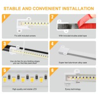 Mosthink Led Grow Light Strips Full Spectrum, Grow Lights For Indoor Plants With Auto On/Off Timer 8/12/16 Hours,4 Dimmable Levels, Sunlight Grow Lamp For Succulents,Plant Shelf,Under Cabinet,2 Packs