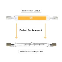 Lustaled 118Mm R7S Led Bulb - 9W J Type 118Mm Double Ended Led Floodlight Bulbs, T3 R7S Base Linear 100W Halogen Replacement For Security Light Reading Lamp Floor Lamp (Warm White 2700K, 4-Pack)