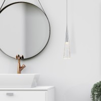 Joollysun Modern Crystal Pendant Light: Chrome Mini Cone Ceiling Hanging Lights For Kitchen Island Bathroom