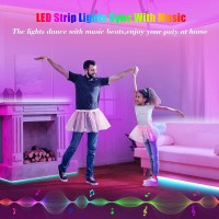 130Ft Led Lights Keepsmile Bluetooth App Control Music Sync Color Changing Led Strip Lights With Remote Led Lights For Bedroom Room Home Decoration