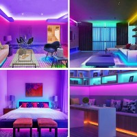 130Ft Led Lights Keepsmile Bluetooth App Control Music Sync Color Changing Led Strip Lights With Remote Led Lights For Bedroom Room Home Decoration