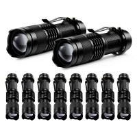 10 Pack Mini Flashlight Led Flashlight 3 Mode Flashlight Adjustable Handheld Flashlight For Camping Hiking Outdoor Work (Black)