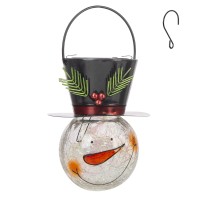 Starsoul Snowman Solar Lanterns Christmas Outdoor Hanging Lantern Waterproof Decorative Snowman Lamps Decor For Garden Patio