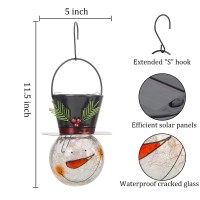 Starsoul Snowman Solar Lanterns Christmas Outdoor Hanging Lantern Waterproof Decorative Snowman Lamps Decor For Garden Patio