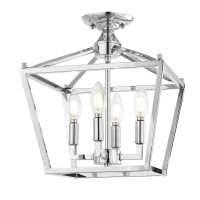 Jonathan Y Jyl7610C Plains Mini Lantern 12 4Light Iron Modern Farmhouse Led Flush Mount Rustic Industrial Dimmable 2700K